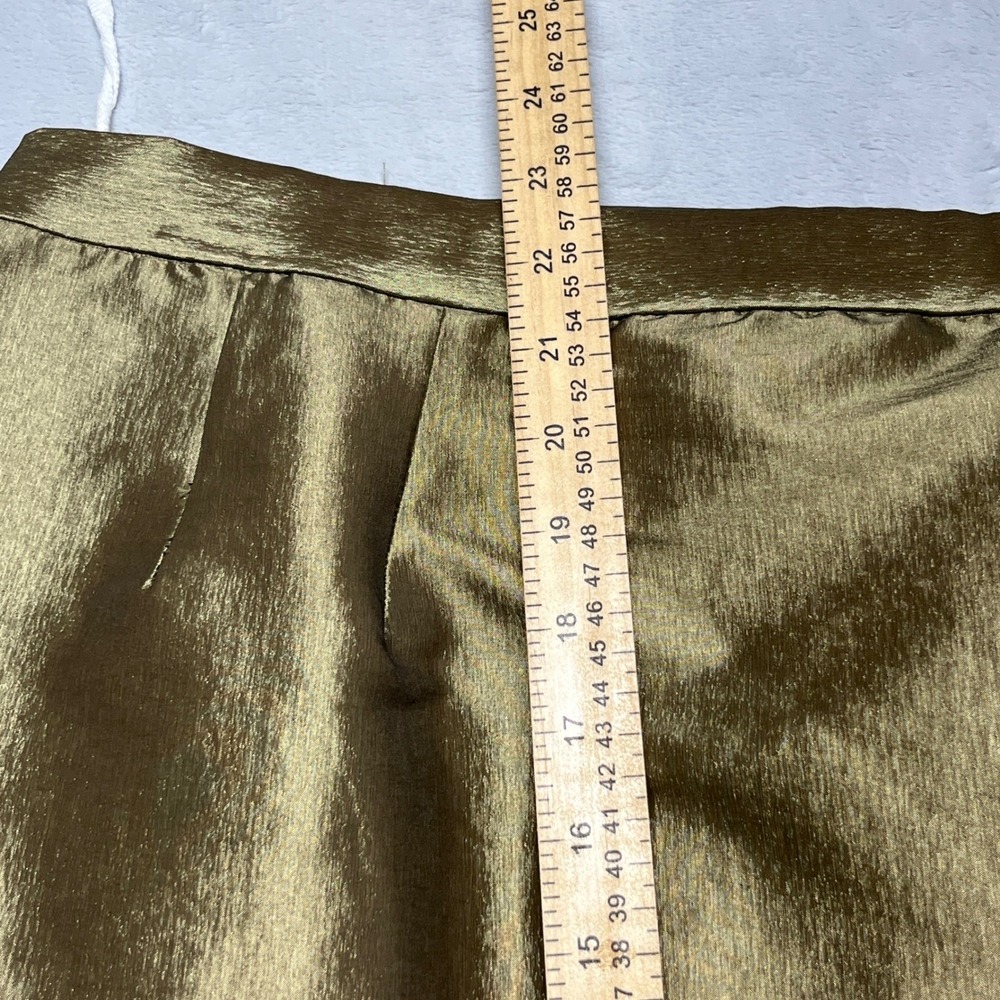 Nicolette Womens Skirt Suit 14W Gold Shimmer Ruffle Hem 2 Piece Set - Picture 9 of 16